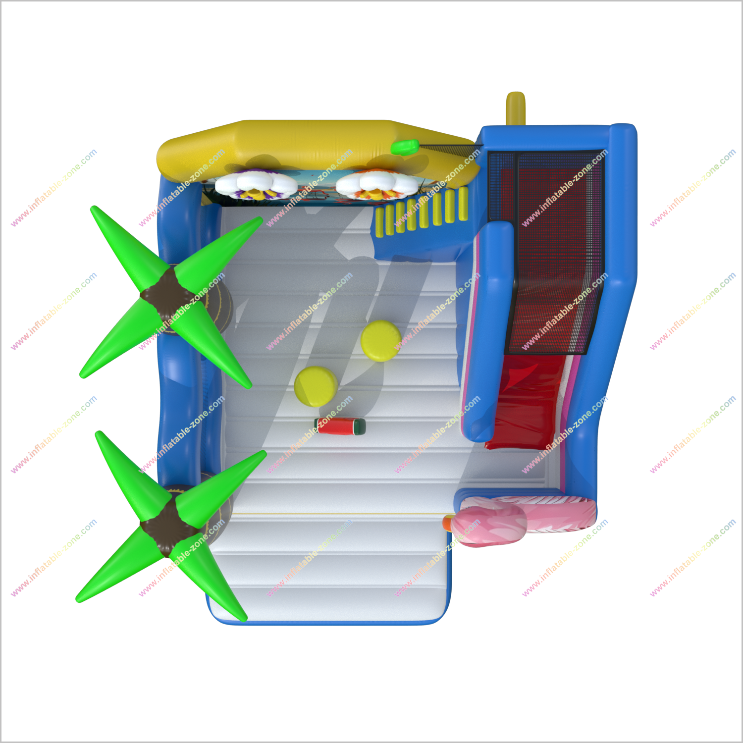 Fun Flamingo Bouncers Inflatables Outdoor Event Space Great Combo Small Bounce House With Slide - Inflatable-Zone