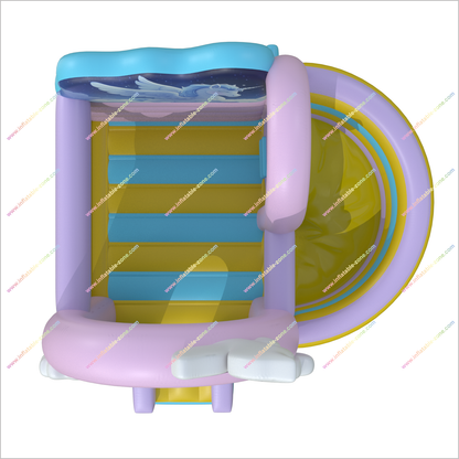 Unicorn Jumpy House Inflatable Bouncers Happiness Fun Amusement Park Small Bouncy Castle With Slide Hire