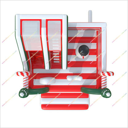 Christmas-Themed Combo Bounce Houses Inflatable Slide Near Me Blow Up Bouncy Castle With Slide Playground Outside