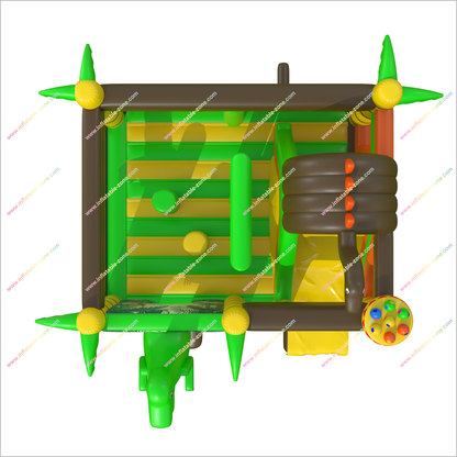 Bounce House Dinosaur Inflatable Combo Slide Jungle Madness Soft Play Bouncy Castle With Slide Happy Hop