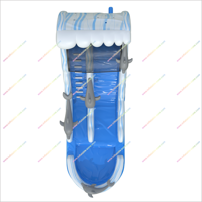 Dolphin Inflatable Water Slide Ocean Fun Pool With Inflatable Slide Outdoor Commercial Play Equipment