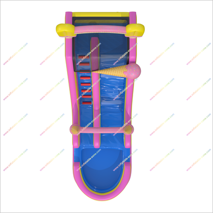 Ice Cream-Themed Inflatable Backyard Water Slide And Pool Popsicle Waterslides Rentals Near Me