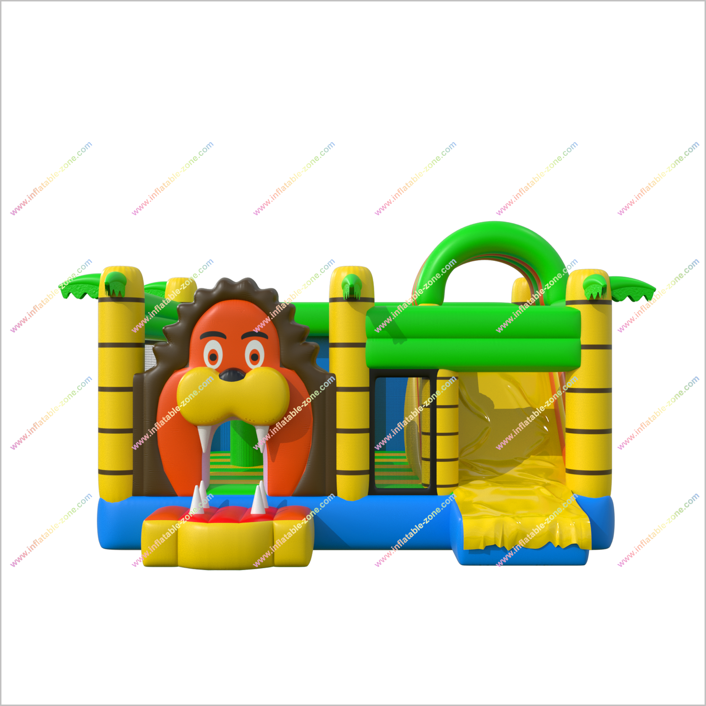 Jungle Lion Inflatable Jumping Castle Target Bouncy Slide Rental Inflatable Combo Bounce House With Slide Inside