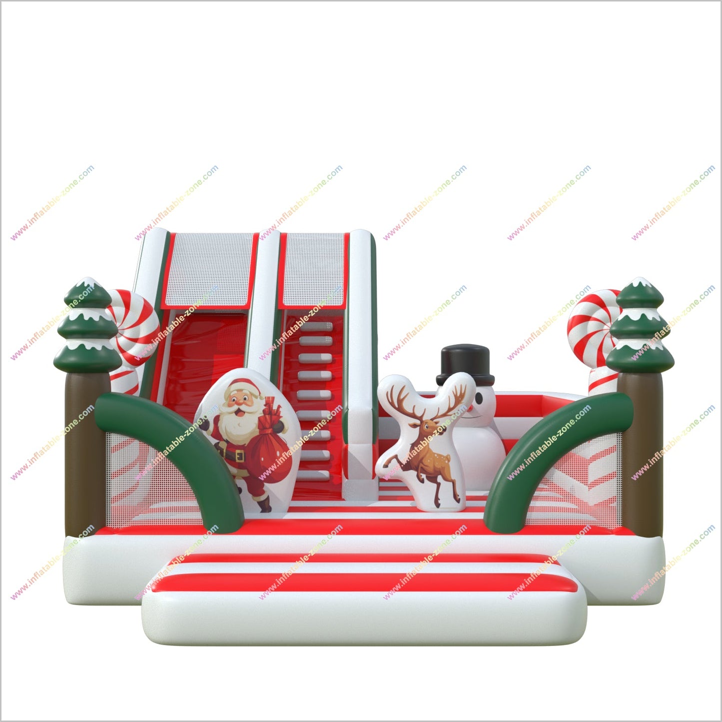 Christmas-Themed Combo Bounce Houses Inflatable Slide Near Me Blow Up Bouncy Castle With Slide Playground Outside