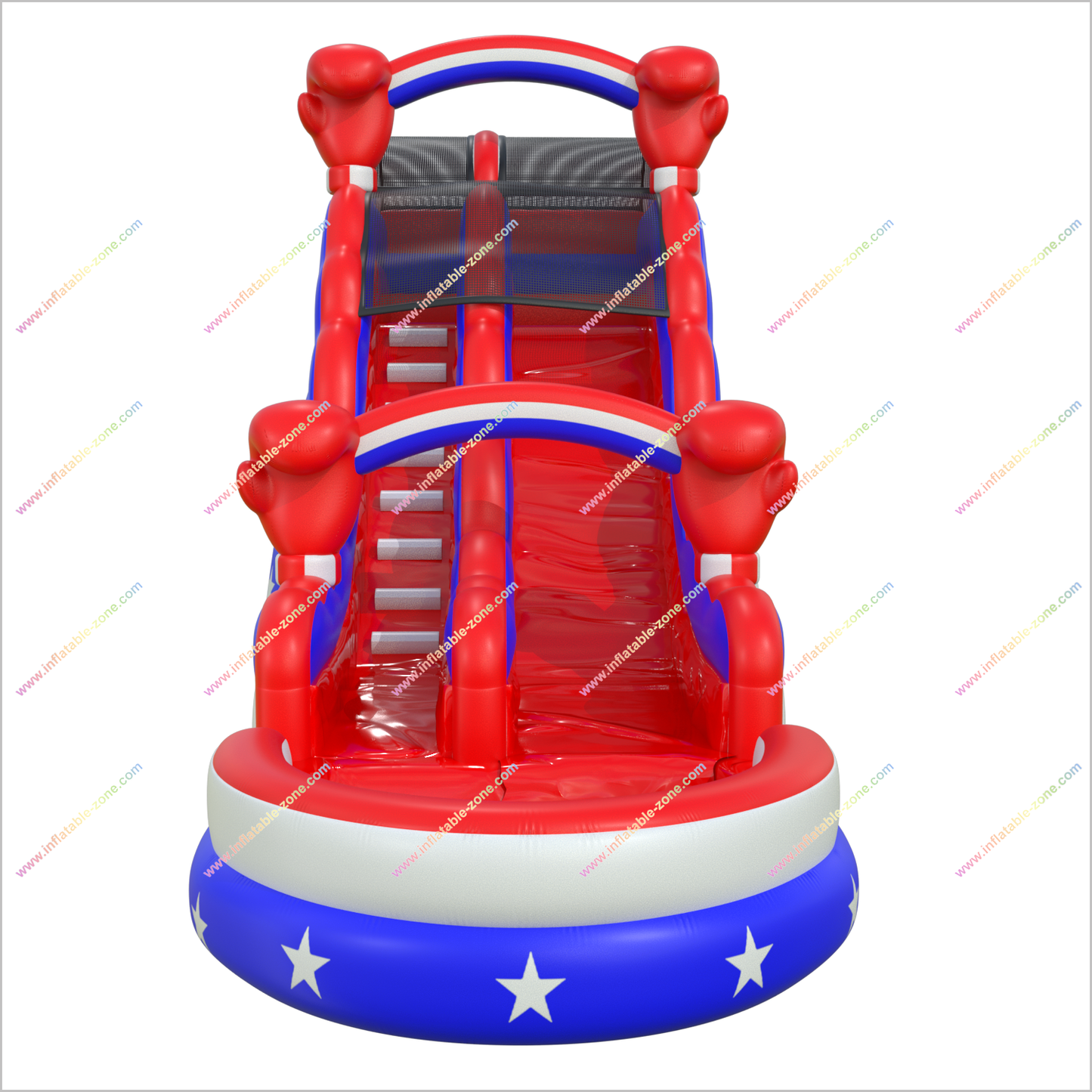 Inflatable Patriotic Bouncy Water Slide Rental Star-Spangled Large Inflatable Water Slide For Pool