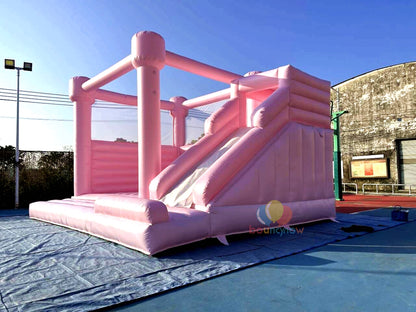Large Pink Bounce House Safe and Fun Inflatable Perfect for Kids' Parties and Events