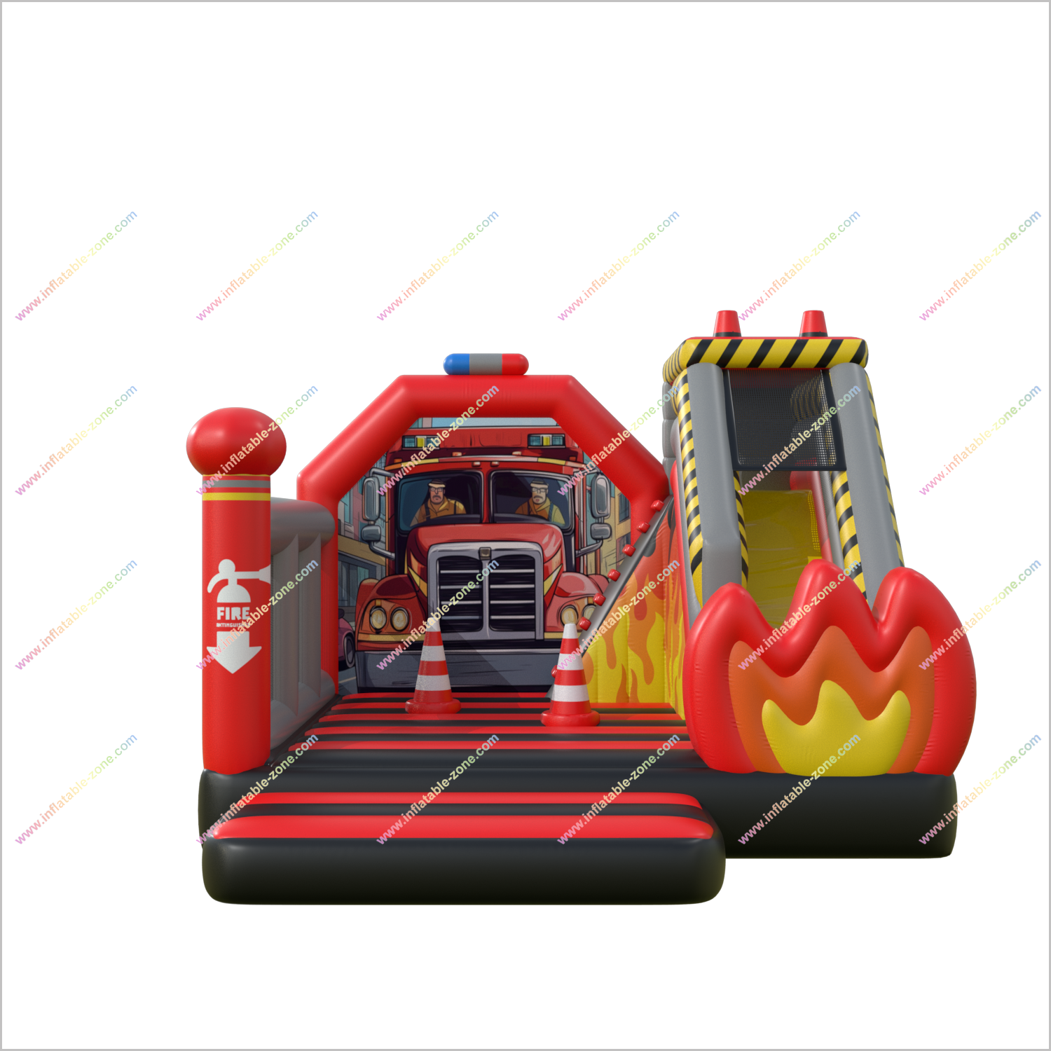 Fire Truck Inflatable Bouncer Slide Rentals Adult Inflatable Park Bold Combo Slide Bouncy Castle Hire - Inflatable-Zone
