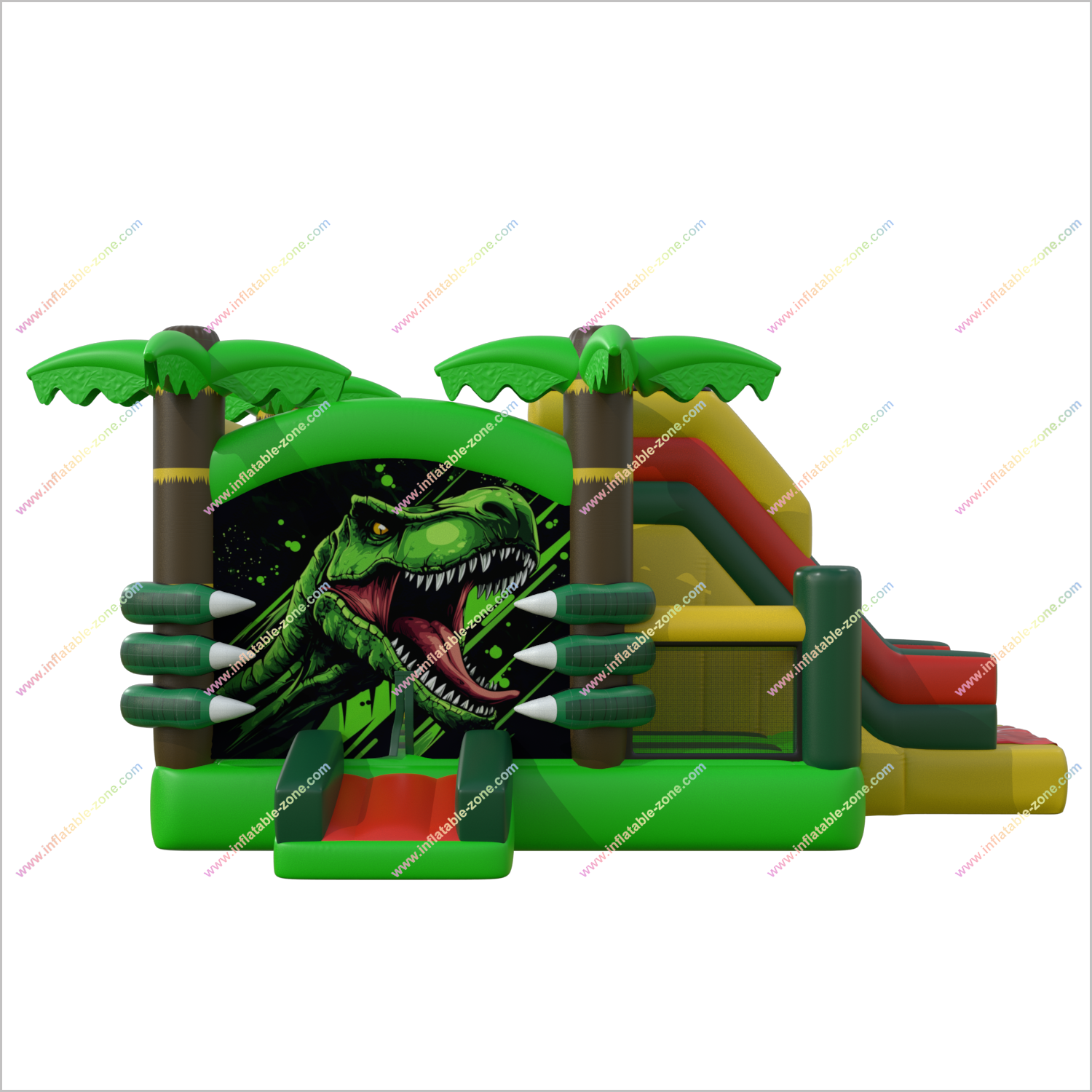 Dinosaur Theme Party Jungle Slide Bouncy Castle Inflatable Area Big T-Rex Bounce House Slide Combo Rentals Near Me - Inflatable-Zone