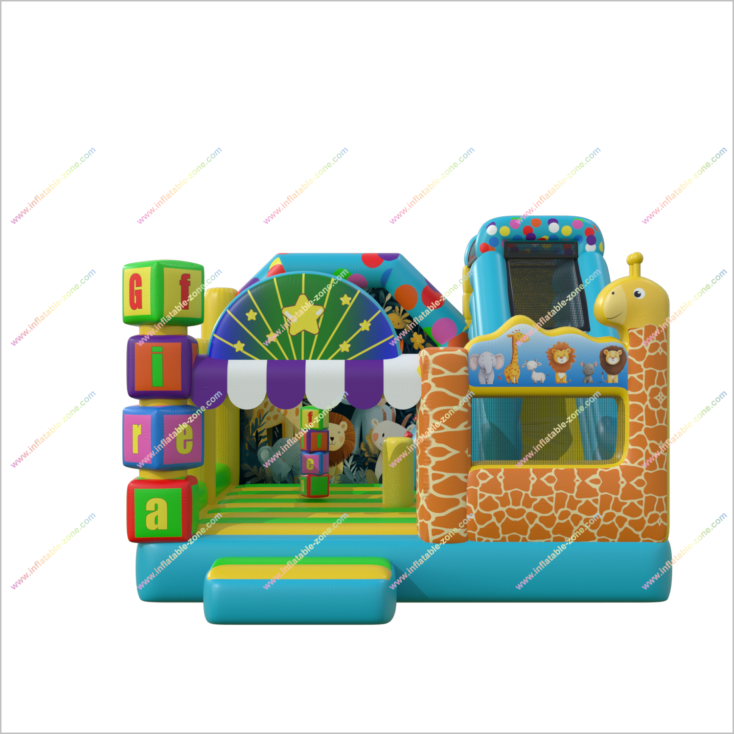 Safari Themed Inflatable Slide Bouncy Castle Animal Combo Slide Bounce Houses Inflatable Parties Near Me - Inflatable-Zone