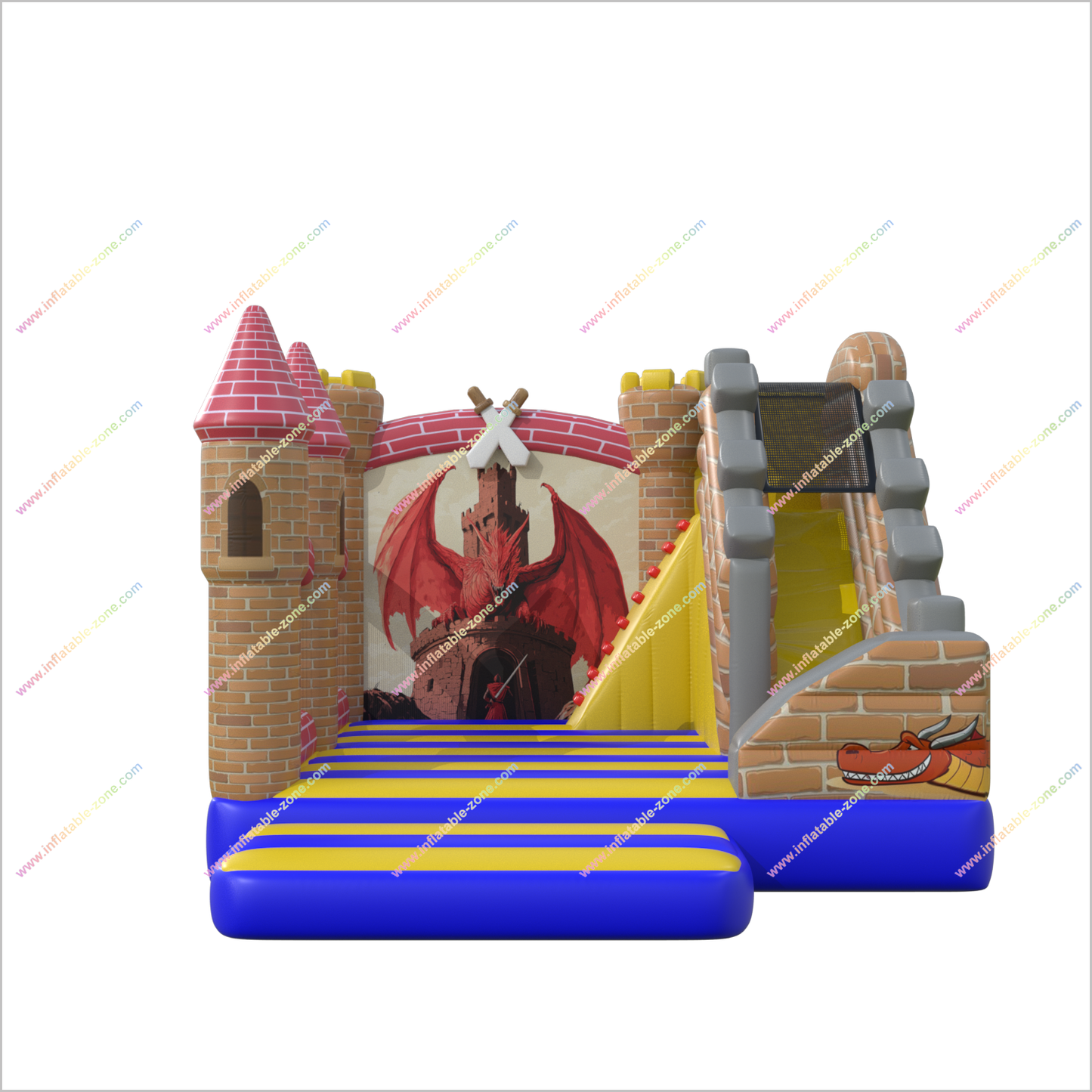 Fun Medieval Combo Castle Slide Bounce House Epic Inflatables And Soft Play Fierce Dragon Jumping Bouncer For Rent - Inflatable-Zone