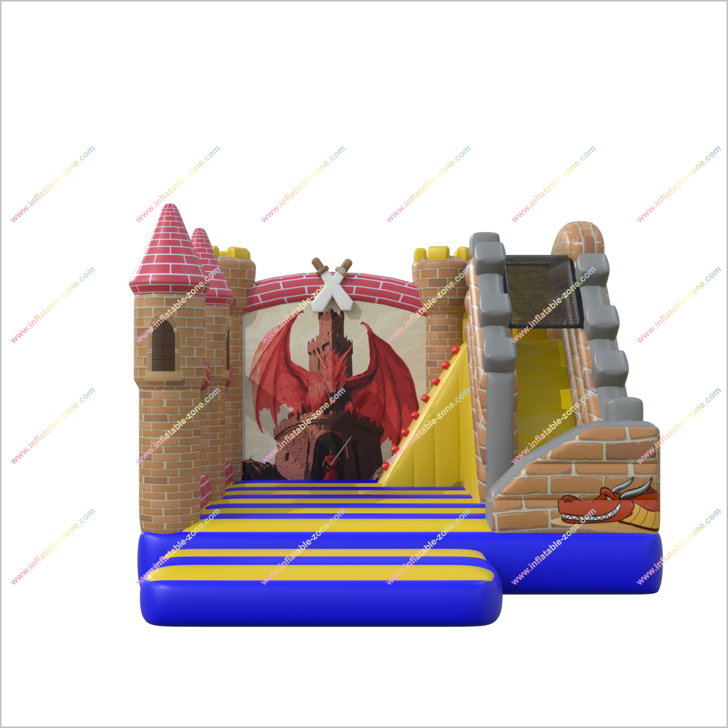 Fun Medieval Combo Castle Slide Bounce House Epic Inflatables And Soft Play Fierce Dragon Jumping Bouncer For Rent - Inflatable-Zone