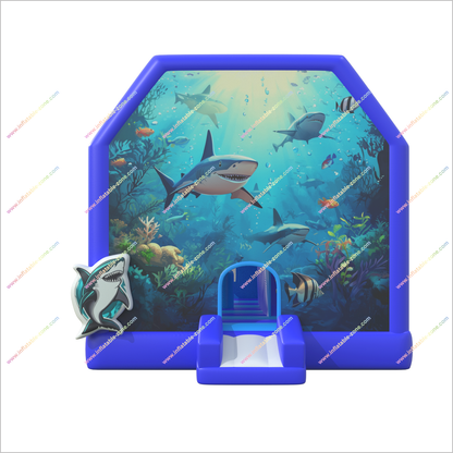 Underwater-Themed Inflatable Jump House Near Me Sharks And Ocean Life Hire A Bouncy Castle For Adults