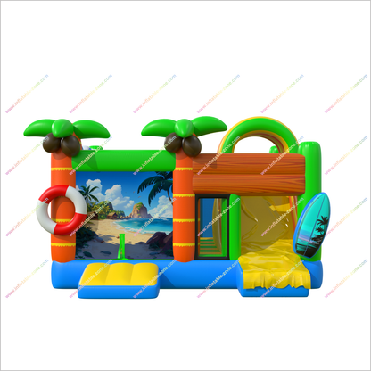 Tropical Combo Bounce House Inflatable Garden Slides Ocean Vibe Adult Inflatable Slides Bouncy Castle Parks Near Me