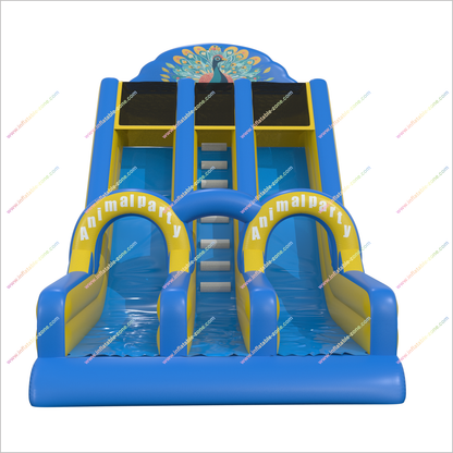 Animal Party Super Slide Inflatable Playground Outdoor Near Me Dual Lane Inflatable Slip And Slide - Inflatable-Zone