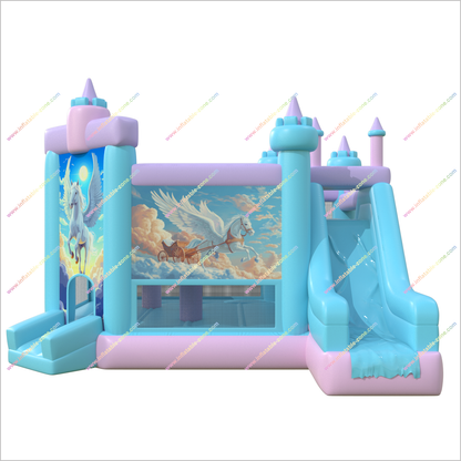 Flying Pegasus Bounce House Play Area Inflatable Slides Rental Birthday Decoration Combo Bouncy Castle For Childrens Parties