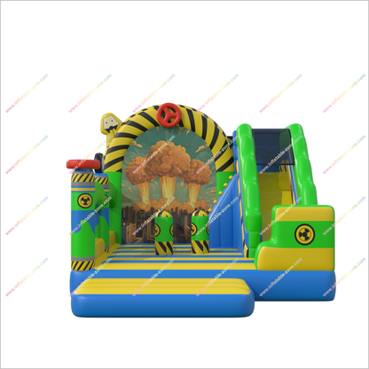 Toxic Combination Inflatable Slide And Bouncy Castle Inflatable Playcentre Bounce The House Party Bouncer Rentals - Inflatable-Zone