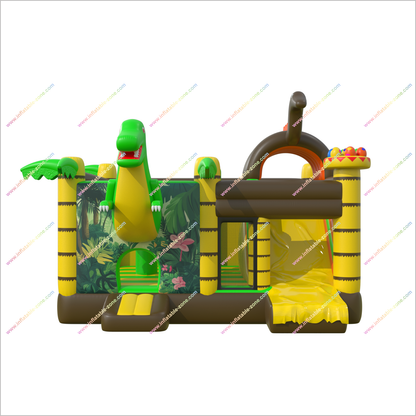 Bounce House Dinosaur Inflatable Combo Slide Jungle Madness Soft Play Bouncy Castle With Slide Happy Hop