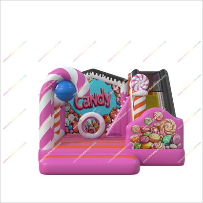 Candy Party Teenager Bounce House Inflatable Slide Sweet Combo Bouncy Castle Parks Jumpers With Slide Rental - Inflatable-Zone