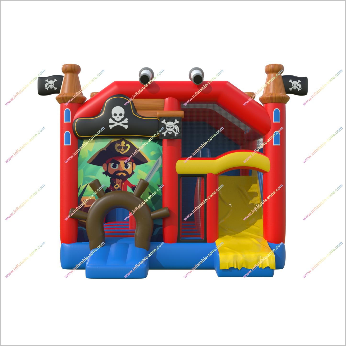 Pirate-Themed Inflatable Bounce House With Slide Rental Mini Combo Jumper Bouncy Castle For Party