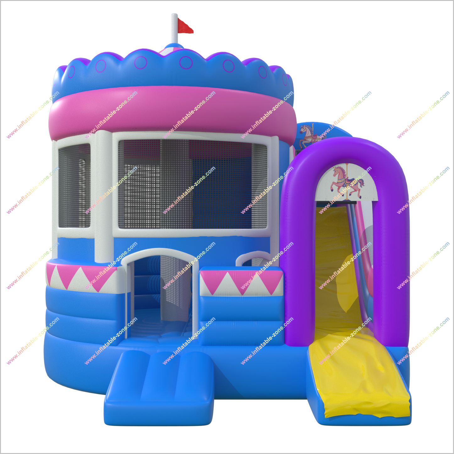 Inflatable Carousel Bounce House And Slide Combo Near Me Outdoor Inflatable Play Area Bouncy Castle Slide Sale