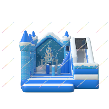 Frozen-Themed Castle Bouncer And Slide Combo Jumper Inflatable Bounce House With Slide For Sale