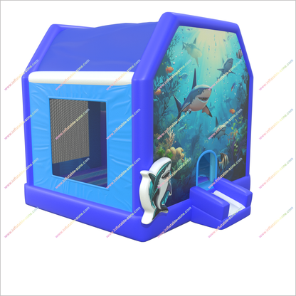 Underwater-Themed Inflatable Jump House Near Me Sharks And Ocean Life Hire A Bouncy Castle For Adults