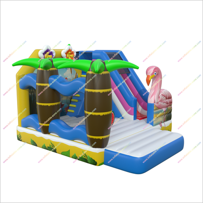 Fun Flamingo Bouncers Inflatables Outdoor Event Space Great Combo Small Bounce House With Slide - Inflatable-Zone