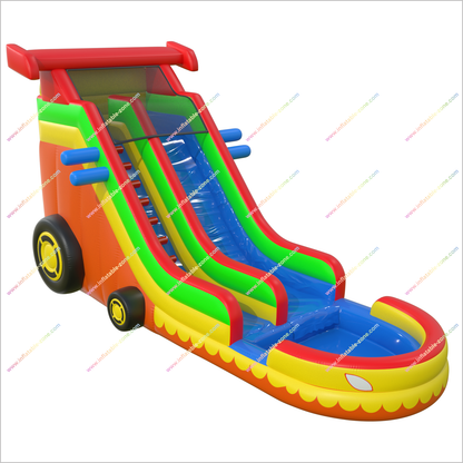 Racing Car Inflatable Water Slide Hire Near Me Childrens Playground Multi-Colored Water Slide For A Swimming Pool