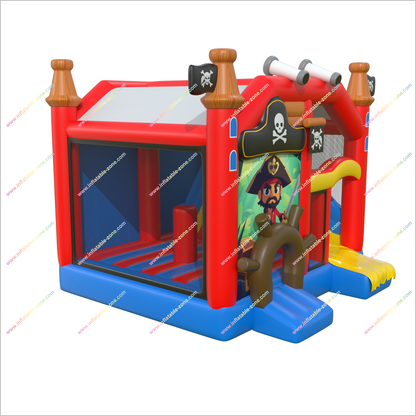 Pirate-Themed Inflatable Bounce House With Slide Rental Mini Combo Jumper Bouncy Castle For Party