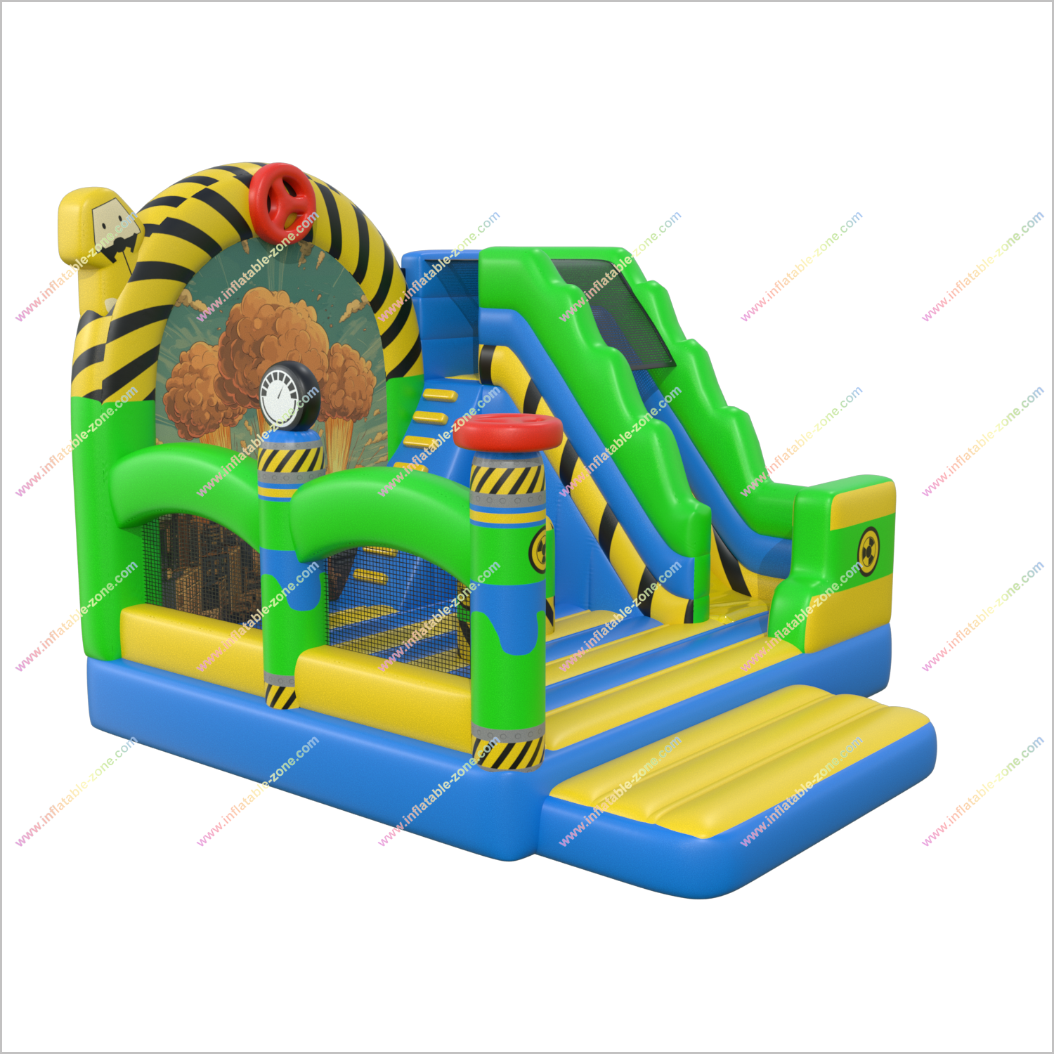 Toxic Combination Inflatable Slide And Bouncy Castle Inflatable Playcentre Bounce The House Party Bouncer Rentals - Inflatable-Zone