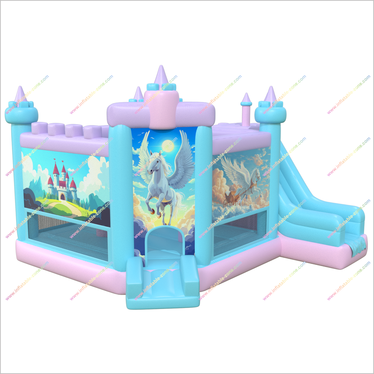 Flying Pegasus Bounce House Play Area Inflatable Slides Rental Birthday Decoration Combo Bouncy Castle For Childrens Parties