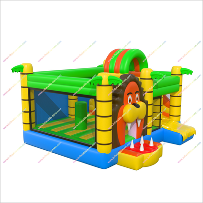 Jungle Lion Inflatable Jumping Castle Target Bouncy Slide Rental Inflatable Combo Bounce House With Slide Inside
