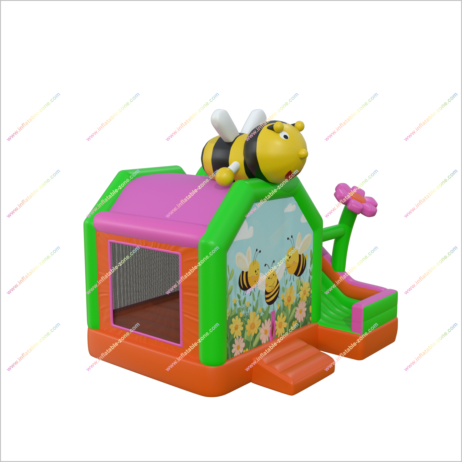 Bee Themed Inflatable Castle And Slide Flower Combo Bouncy House Slide Inflatable For Party - Inflatable-Zone