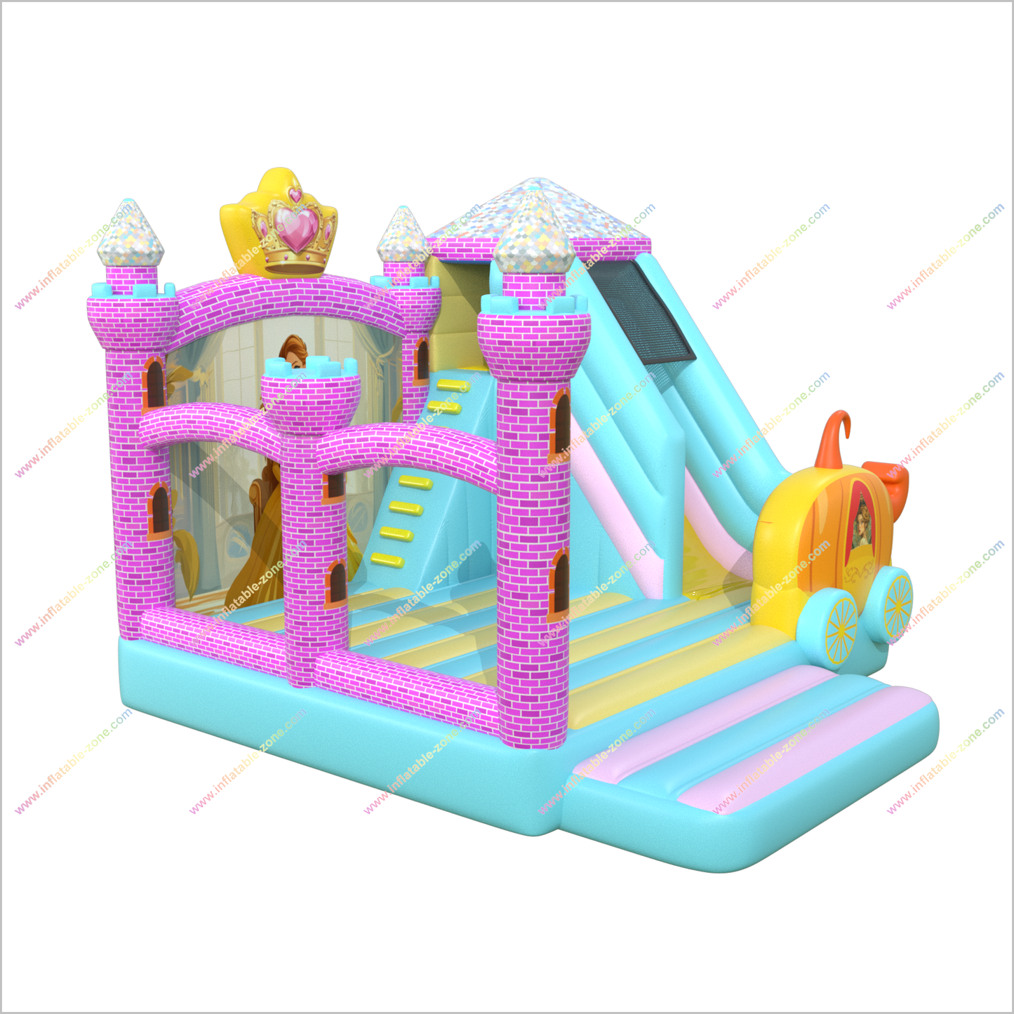 Princess Bouncy Castle Small Inflatable Slide Perfect Combo Rent Bounce House Slide Inflatable Playground For Sale - Inflatable-Zone
