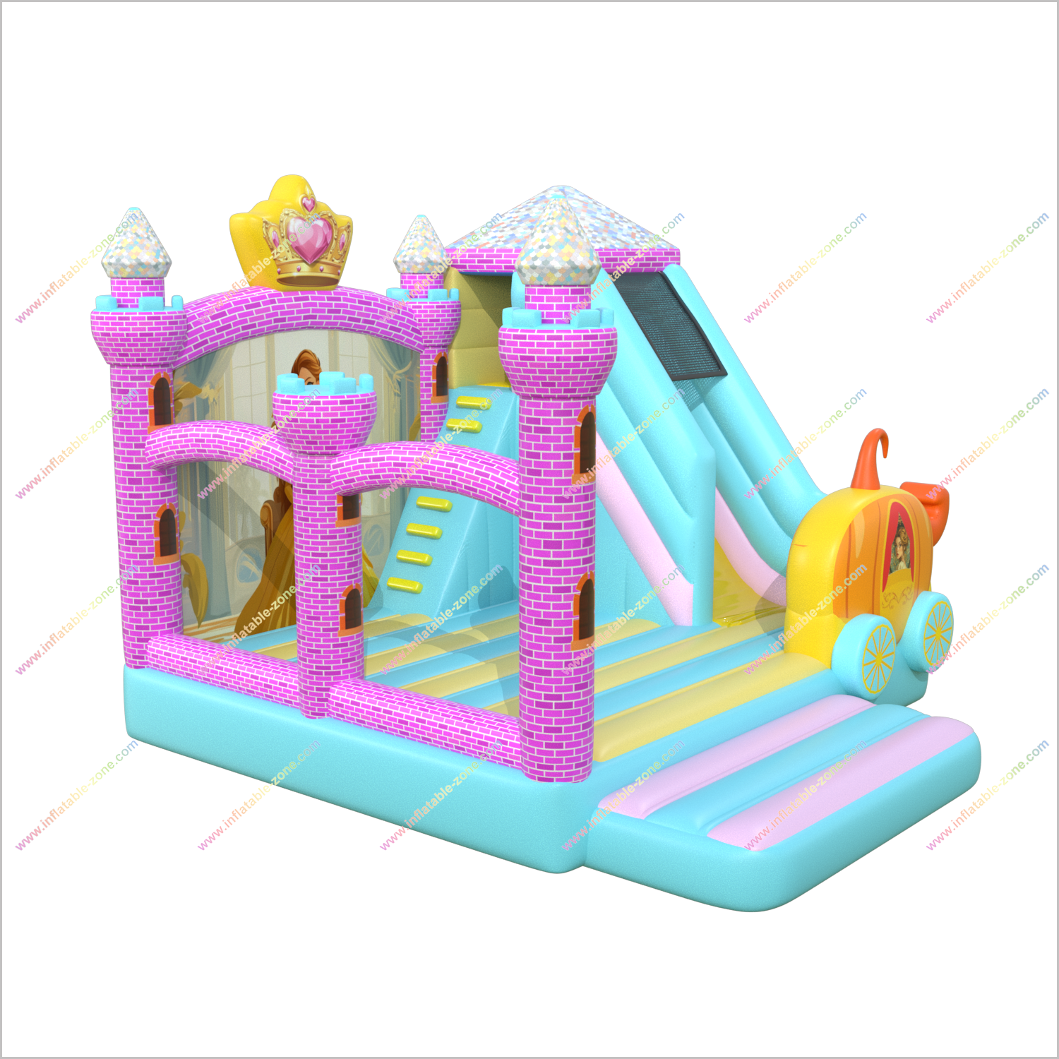 Princess Bouncy Castle Small Inflatable Slide Perfect Combo Rent Bounce House Slide Inflatable Playground For Sale - Inflatable-Zone