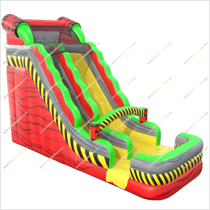 Radioactive Tall Inflatable Water Slides Childrens Garden Play Equipment Inflatable Slides For Swimming Pools