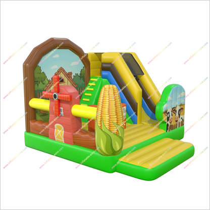 Farm Theme Party Childrens Inflatable Bouncy Castle Playhouse Slide Combo Barnyard Fun Bouncer Jumper Rentals - Inflatable-Zone