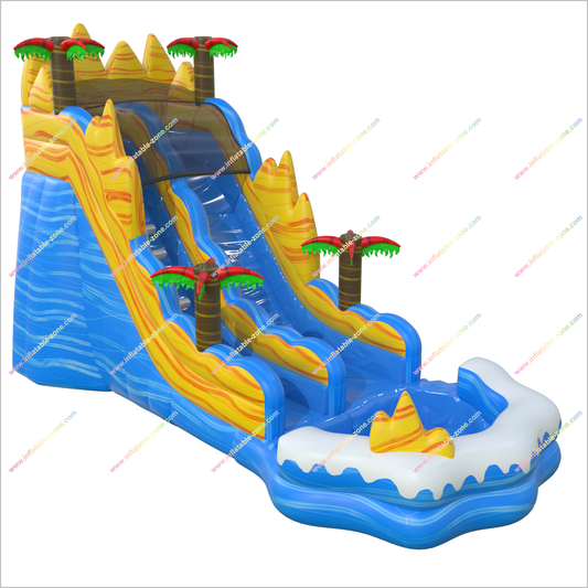 Tropical Vibes Waterslides Rentals Bouncy Castle Splash Pool Inflatable Water Slide For Garden