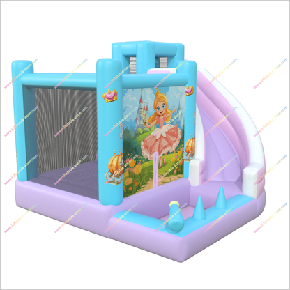 Princess-Themed Inflatable Bounce House And Water Slide Combo Magical Party Jumping Castle Slide Into Pool