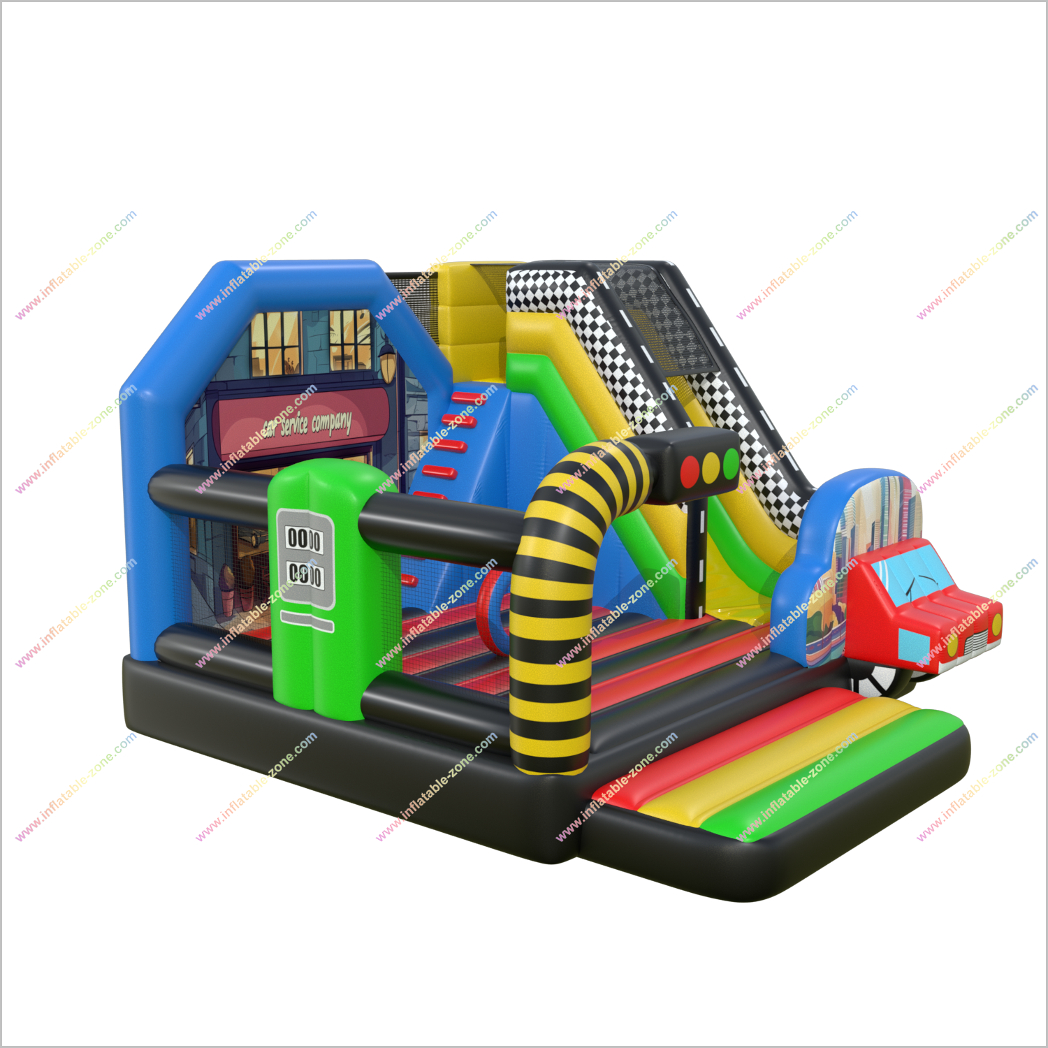 Car Party Bounce House And Slides Combo Inflatable Small Jumping Castle With Slide Blow Up Bouncers For Sale - Inflatable-Zone