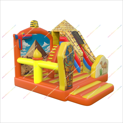 Ancient Egypt Commercial Inflatable Castle Feature Pyramid Jumping House With Slide Combo Bouncers For Rent - Inflatable-Zone