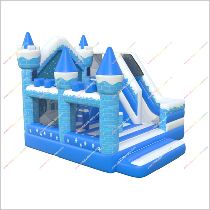 Frozen-Themed Castle Bouncer And Slide Combo Jumper Inflatable Bounce House With Slide For Sale