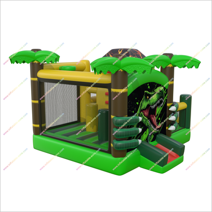 Dinosaur Theme Party Jungle Slide Bouncy Castle Inflatable Area Big T-Rex Bounce House Slide Combo Rentals Near Me - Inflatable-Zone