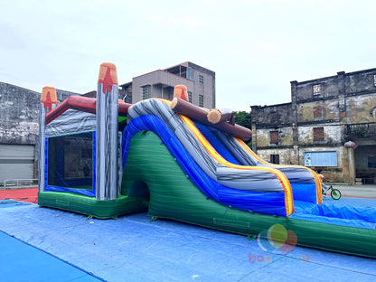 Dinosaur Inflatable Commercial Bounce House with Slide and Pool Safe for Outdoor Play