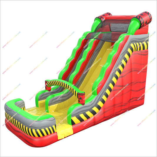 Radioactive Tall Inflatable Water Slides Childrens Garden Play Equipment Inflatable Slides For Swimming Pools