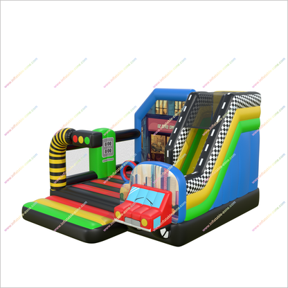 Car Party Bounce House And Slides Combo Inflatable Small Jumping Castle With Slide Blow Up Bouncers For Sale - Inflatable-Zone