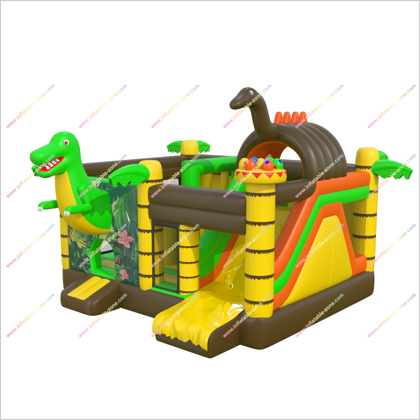 Bounce House Dinosaur Inflatable Combo Slide Jungle Madness Soft Play Bouncy Castle With Slide Happy Hop