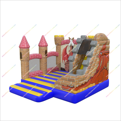 Fun Medieval Combo Castle Slide Bounce House Epic Inflatables And Soft Play Fierce Dragon Jumping Bouncer For Rent - Inflatable-Zone