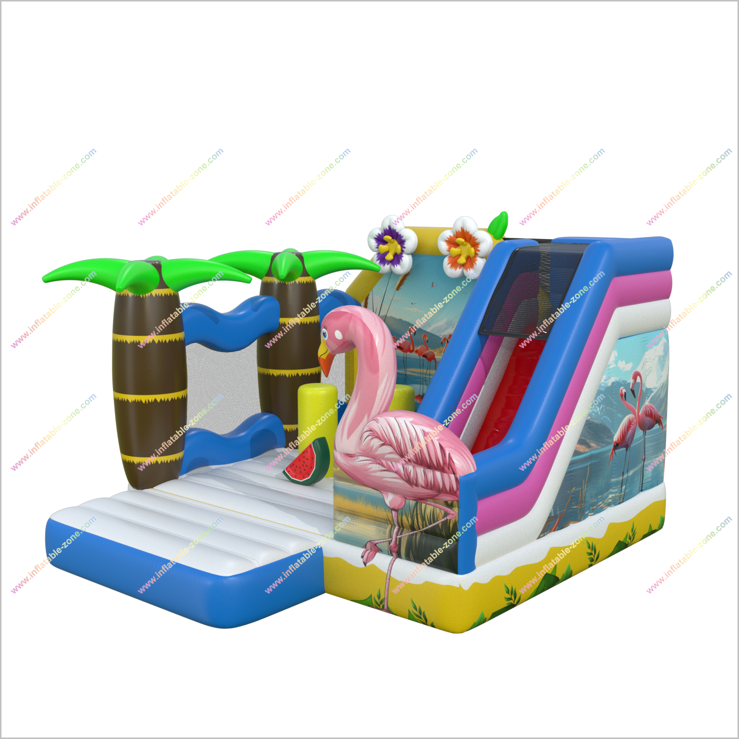 Fun Flamingo Bouncers Inflatables Outdoor Event Space Great Combo Small Bounce House With Slide - Inflatable-Zone