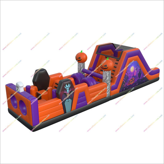 Awesome Halloween Ideas Adults Inflatable Obstacle Course Ghosts And Pumpkins Bounce House Obstacle Course For Rent